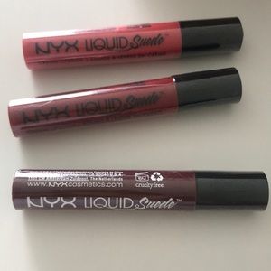 Set of 3 brand new Nyx liquid suede cream lipstick